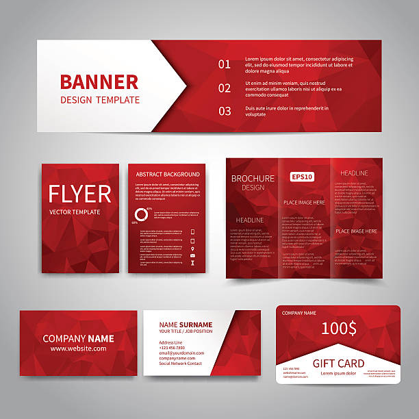 Set of banner, flyer, brochure and business card design templates